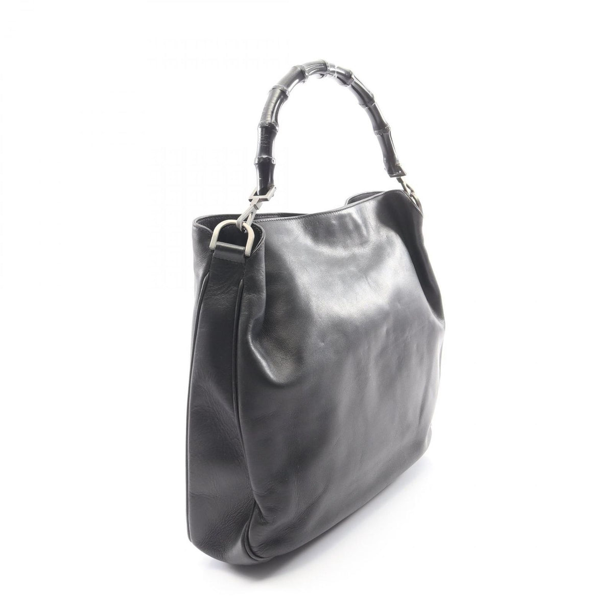 Gucci Handbag Bamboo 2-Way 001 Black Leather Shoulder Bag — view 2