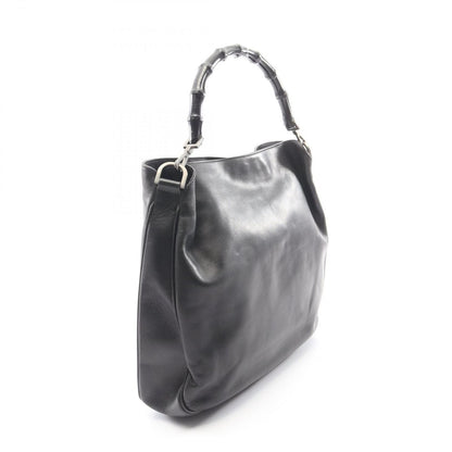 Gucci Handbag Bamboo 2-Way 001 Black Leather Shoulder Bag — view 2