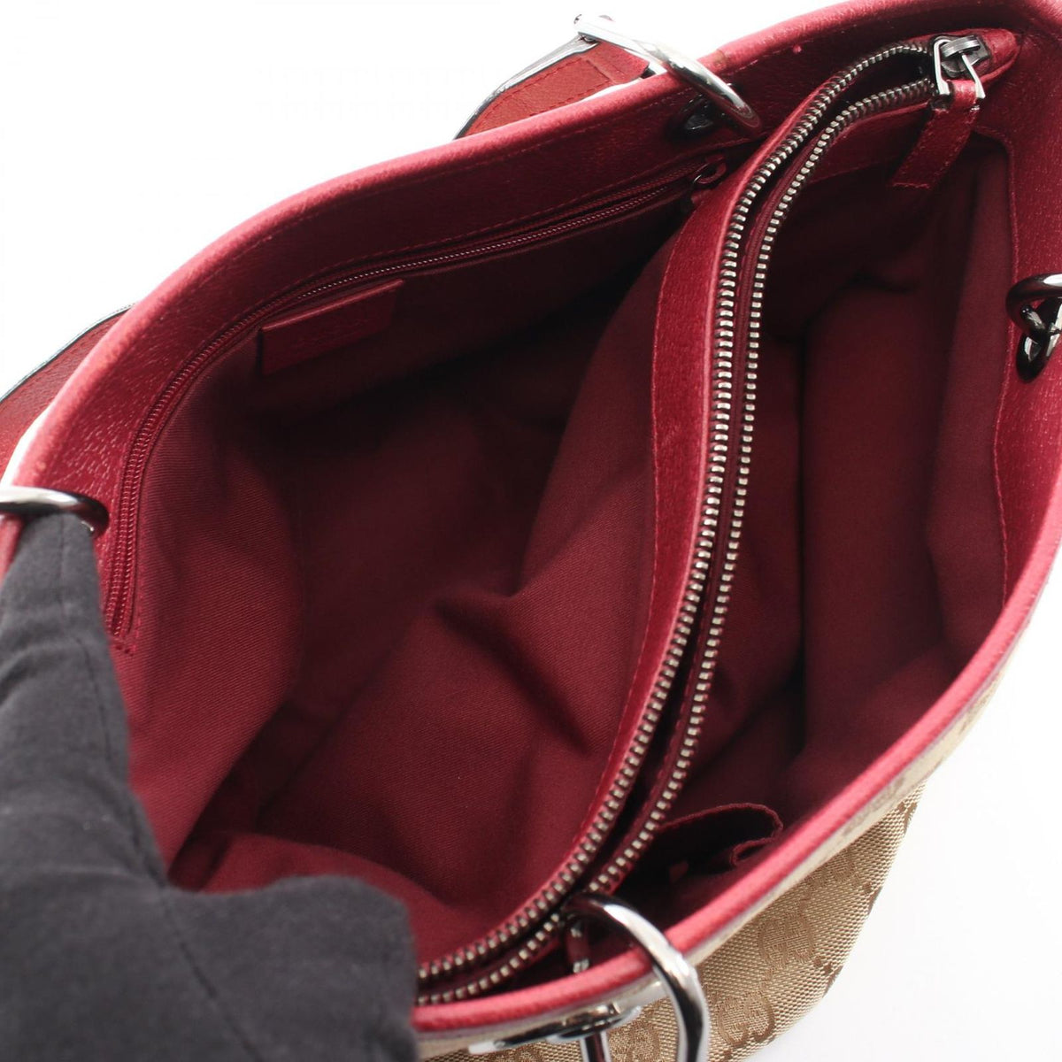 Gucci Tote Bag GG Canvas Wine Red Beige — view 3