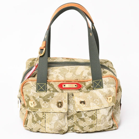 Louis Vuitton Monogram Moflage Denim Jasmine Handbag Khaki Takashi Murakami