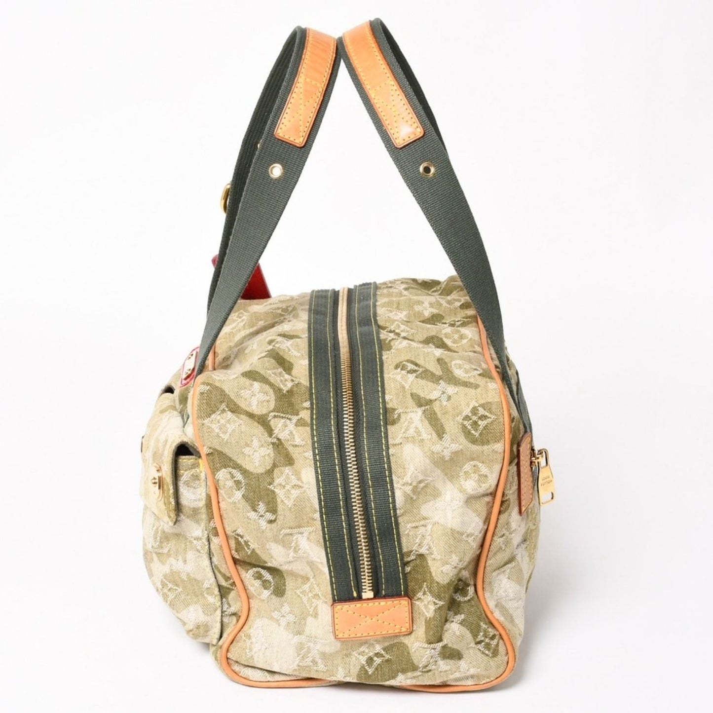 Louis Vuitton Monogram Moflage Denim Jasmine Handbag Khaki Takashi Murakami — view 4