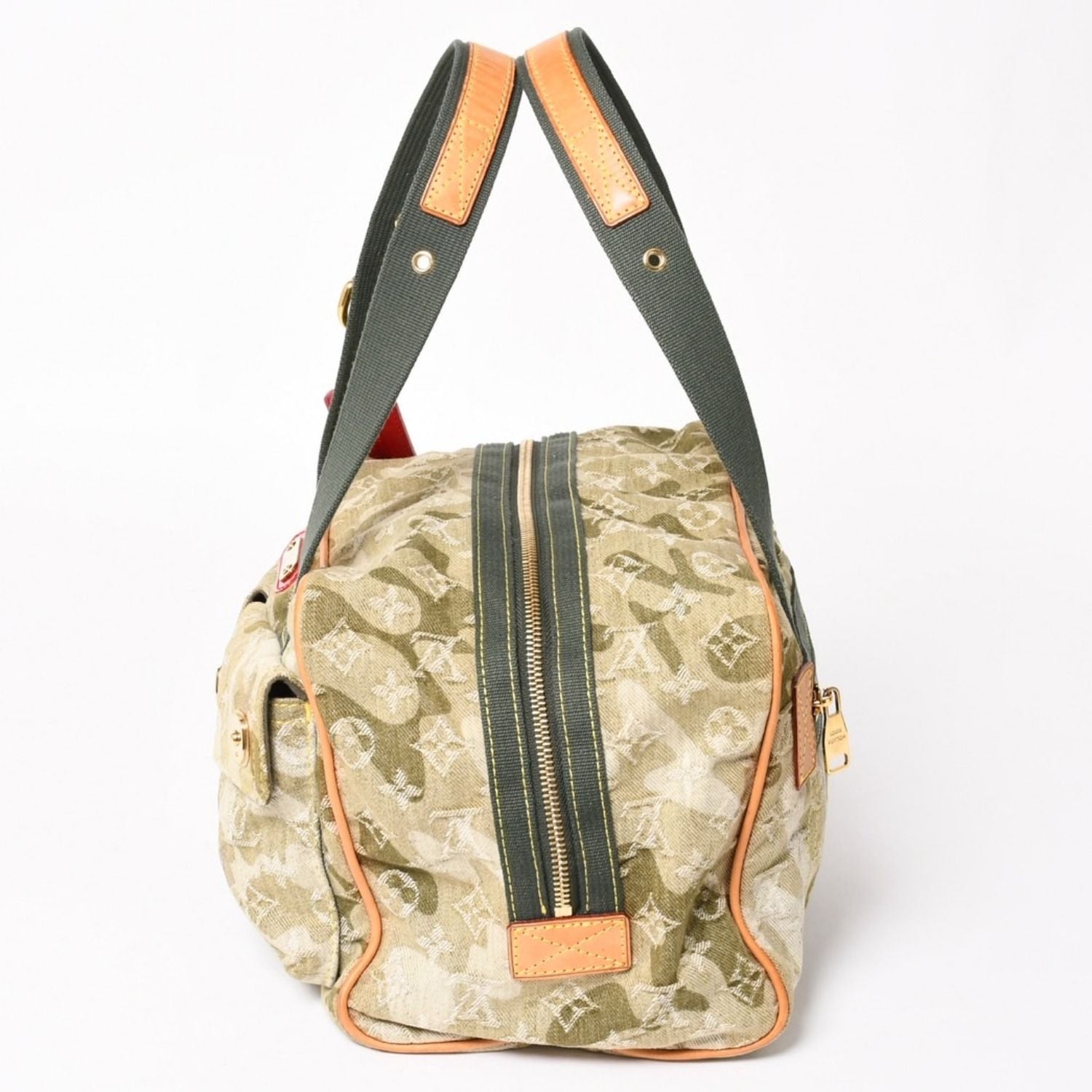 Louis Vuitton Monogram Moflage Denim Jasmine Handbag Khaki Takashi Murakami — view 4
