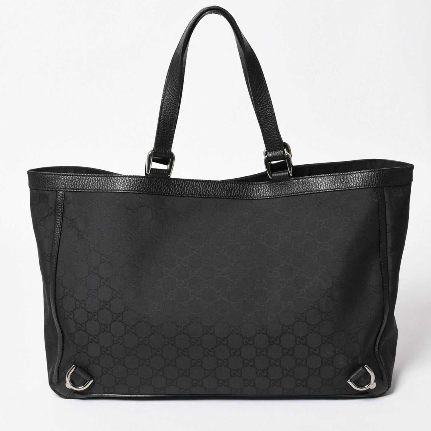 Gucci Tote Bag Black GG Nylon Silver — view 2