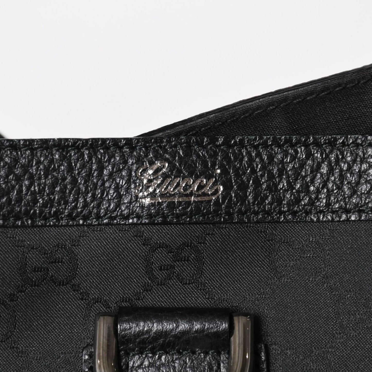 Gucci Tote Bag Black GG Nylon Silver — view 5