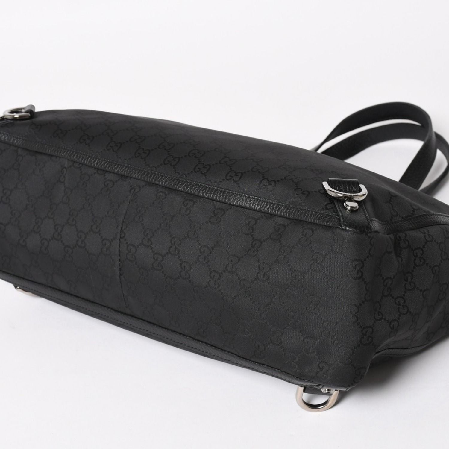 Gucci Tote Bag Black GG Nylon Silver — view 7