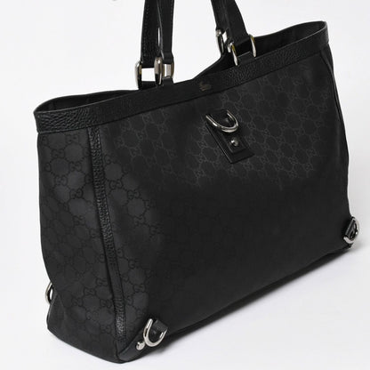Gucci Tote Bag Black GG Nylon Silver — view 3
