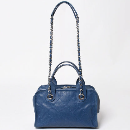 Chanel Deauville Line Chain Shoulder Bag CC Logo Caviar Leather Blue — view 2