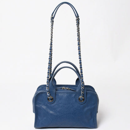 Chanel Deauville Line Chain Shoulder Bag CC Logo Caviar Leather Blue