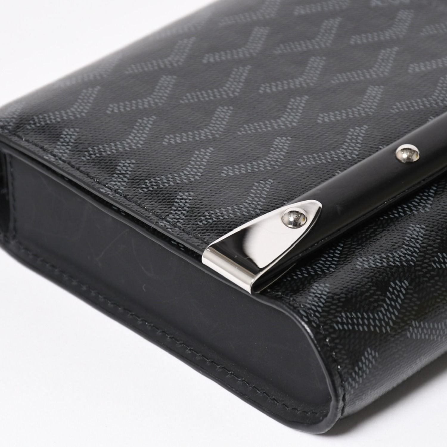 Goyard Monte Carlo PM Clutch 2-Way Limited Color Jet Black Silver — view 8