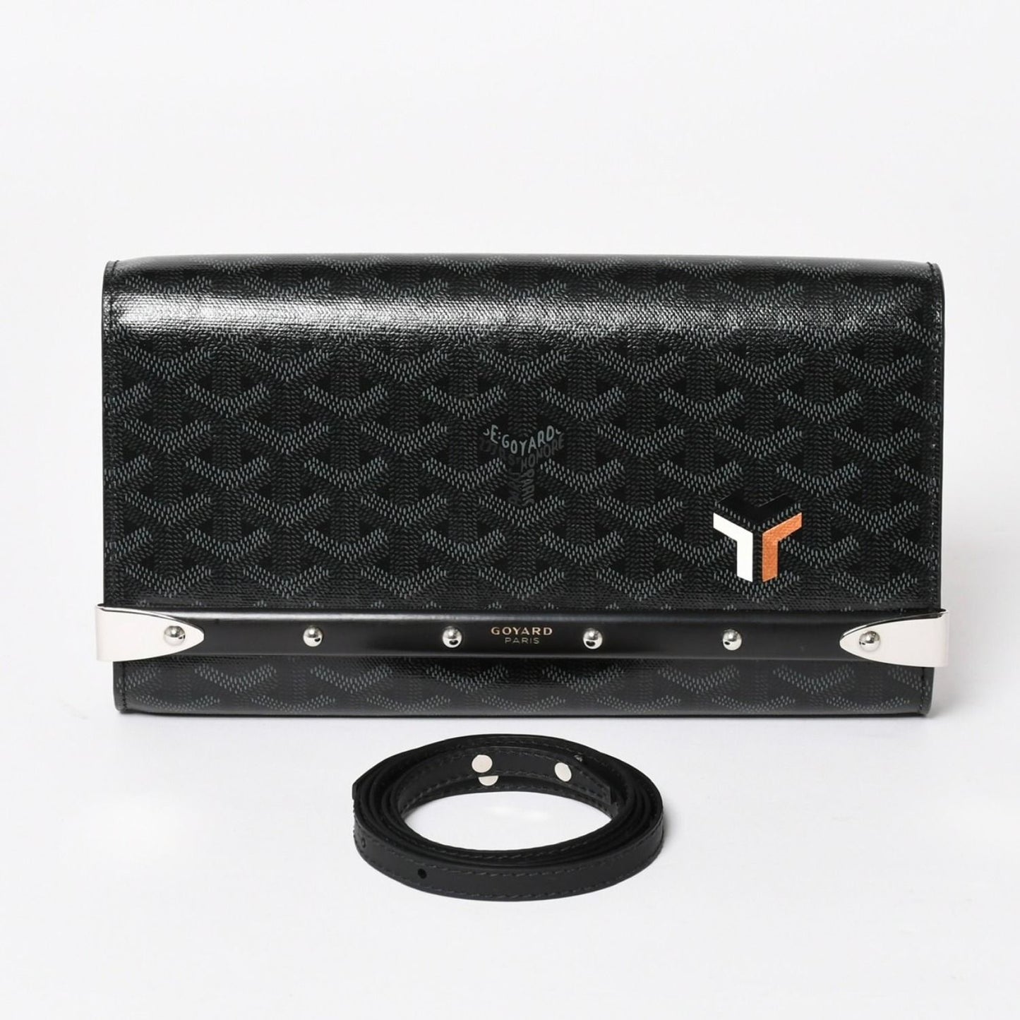Goyard Monte Carlo PM Clutch 2-Way Limited Color Jet Black Silver