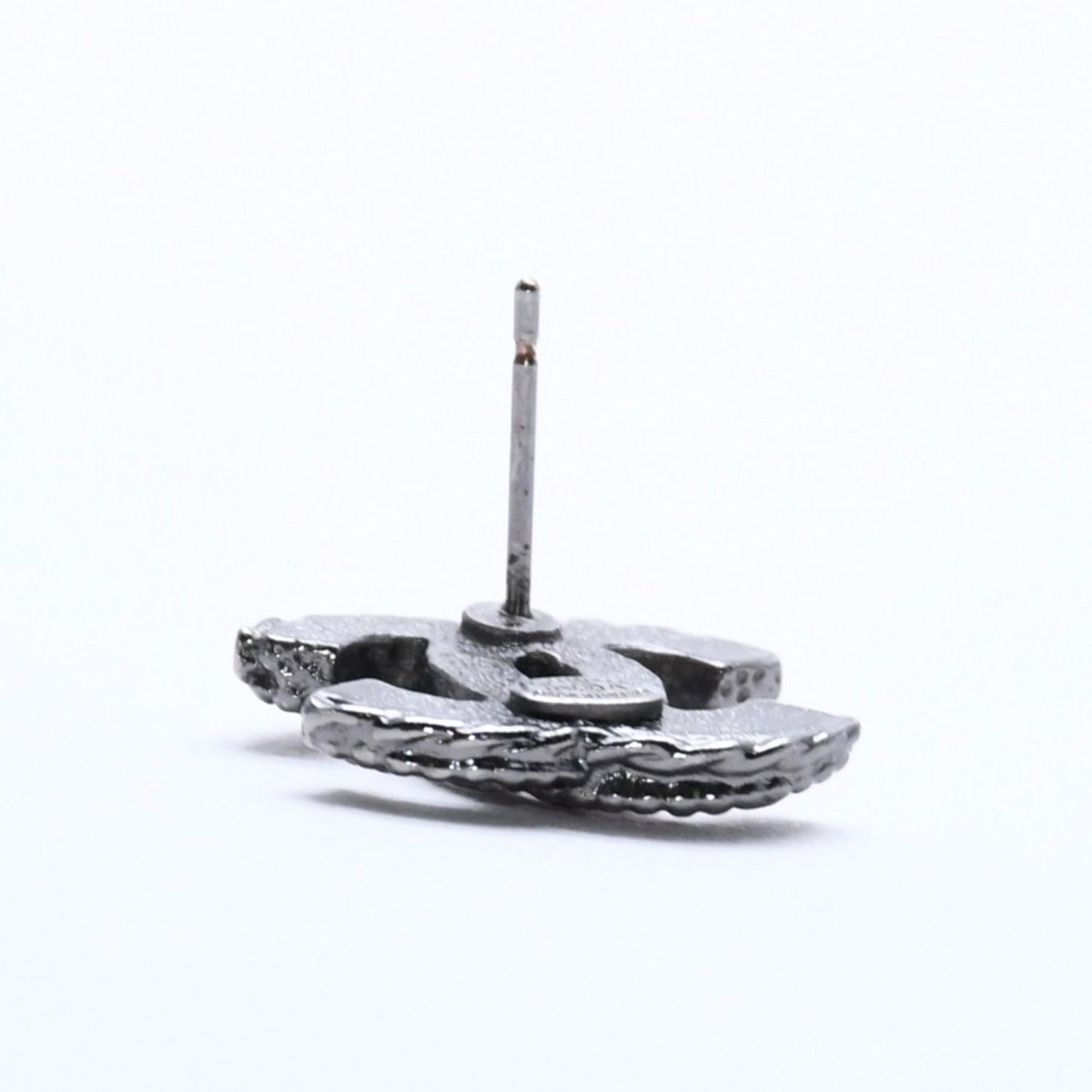 Chanel CC Logo Single Earrings 03 Metal Silver Black Clear — view 7