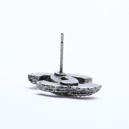 Chanel CC Logo Single Earrings 03 Metal Silver Black Clear — view 7