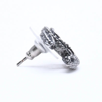 Chanel CC Logo Single Earrings 03 Metal Silver Black Clear — view 5