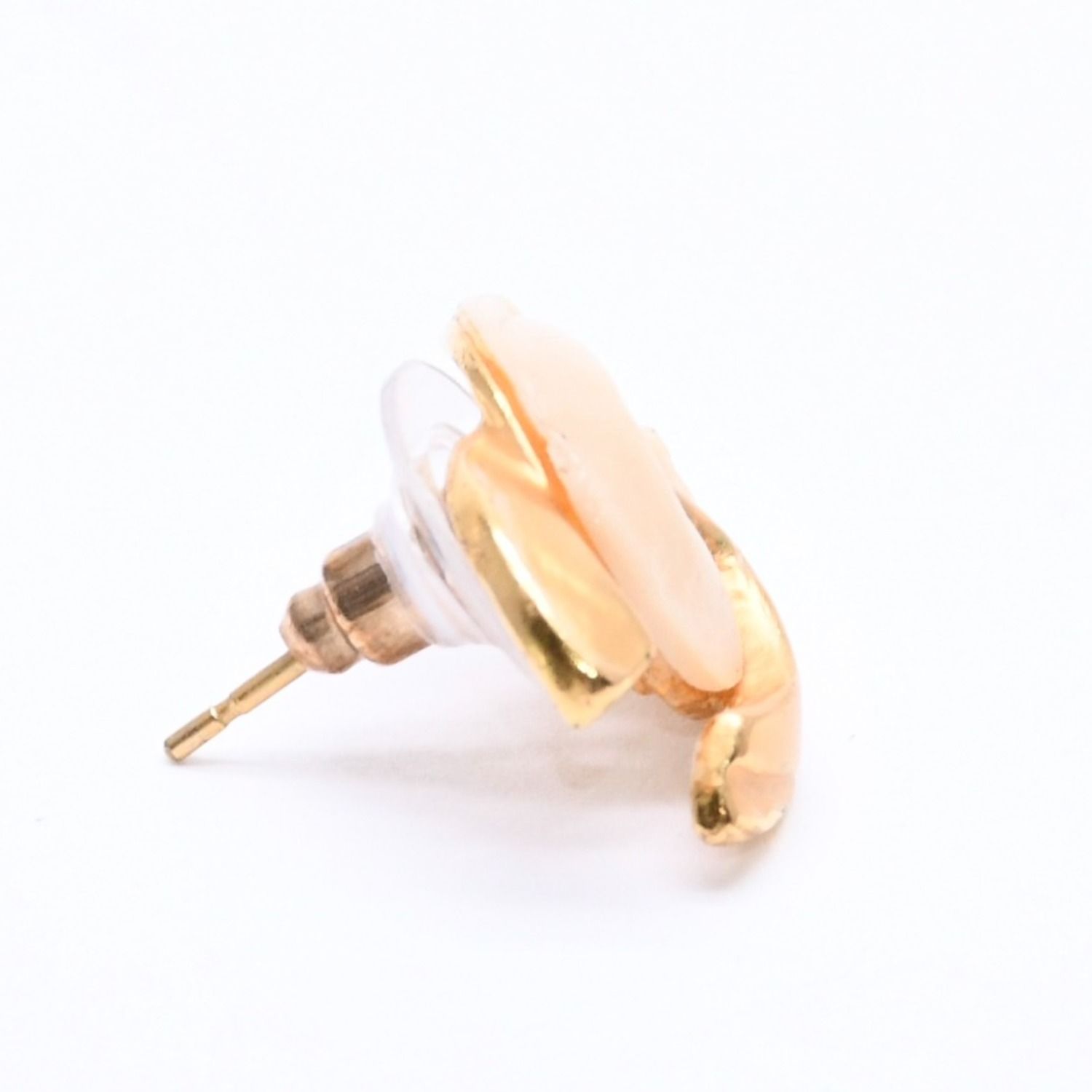 Chanel Earrings CC Logo 00 Gold Ivory Bicolor Metal — view 4