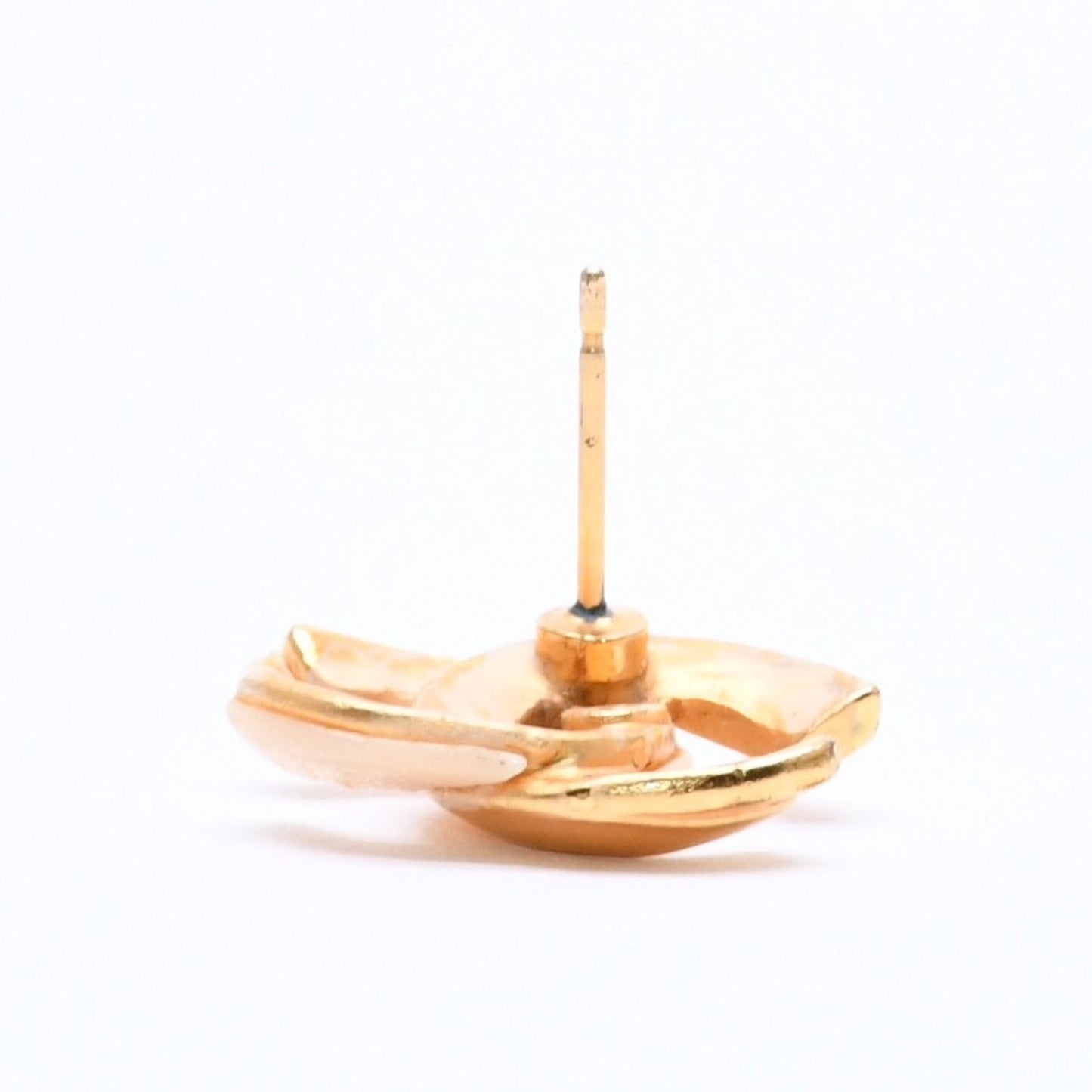 Chanel Earrings CC Logo 00 Gold Ivory Bicolor Metal — view 7