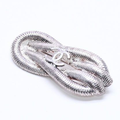 Chanel CC Logo Brooch Rope Motif 97 Metal Silver — view 2