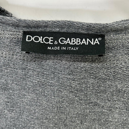 Dolce & Gabbana Gray Cotton Logo Plate Zip Up Hoodie 54 — view 4