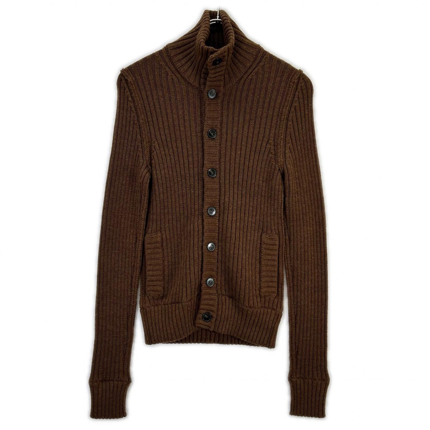 Dolce & Gabbana Brown Rib Knit Cardigan 44