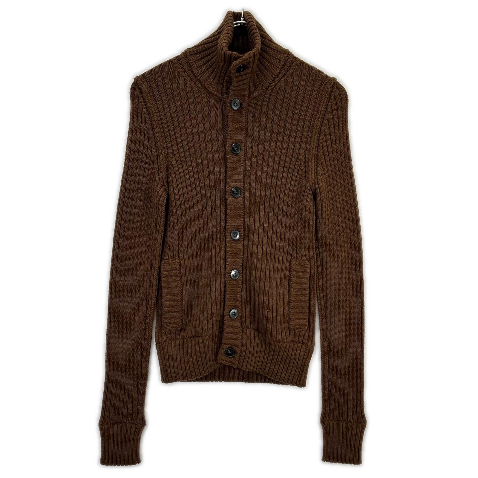 Dolce & Gabbana Brown Rib Knit Cardigan 44