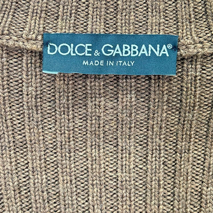 Dolce & Gabbana Brown Rib Knit Cardigan 44 — view 4