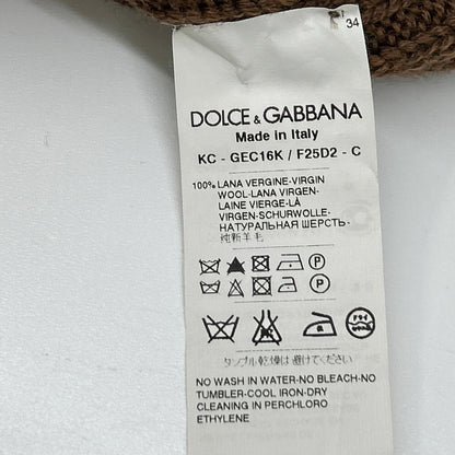 Dolce & Gabbana Brown Rib Knit Cardigan 44 — view 5