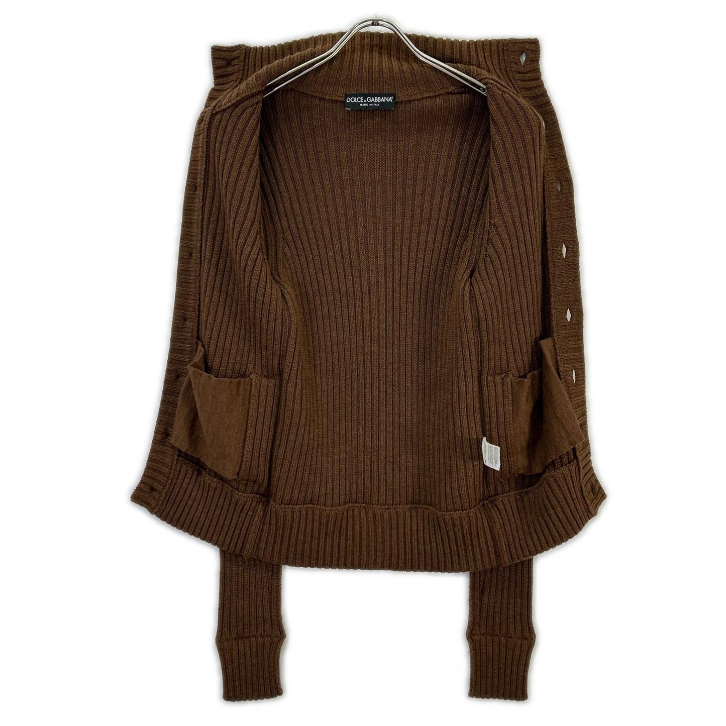 Dolce & Gabbana Brown Rib Knit Cardigan 44 — view 3