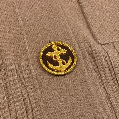Louis Vuitton Long Knit Cardigan Anchor Button Pink Beige Wool — view 6