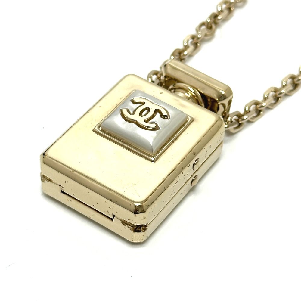 Chanel Necklace Perfume Bottle Metal Champagne Gold — view 3