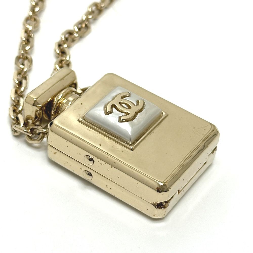 Chanel Necklace Perfume Bottle Metal Champagne Gold — view 4