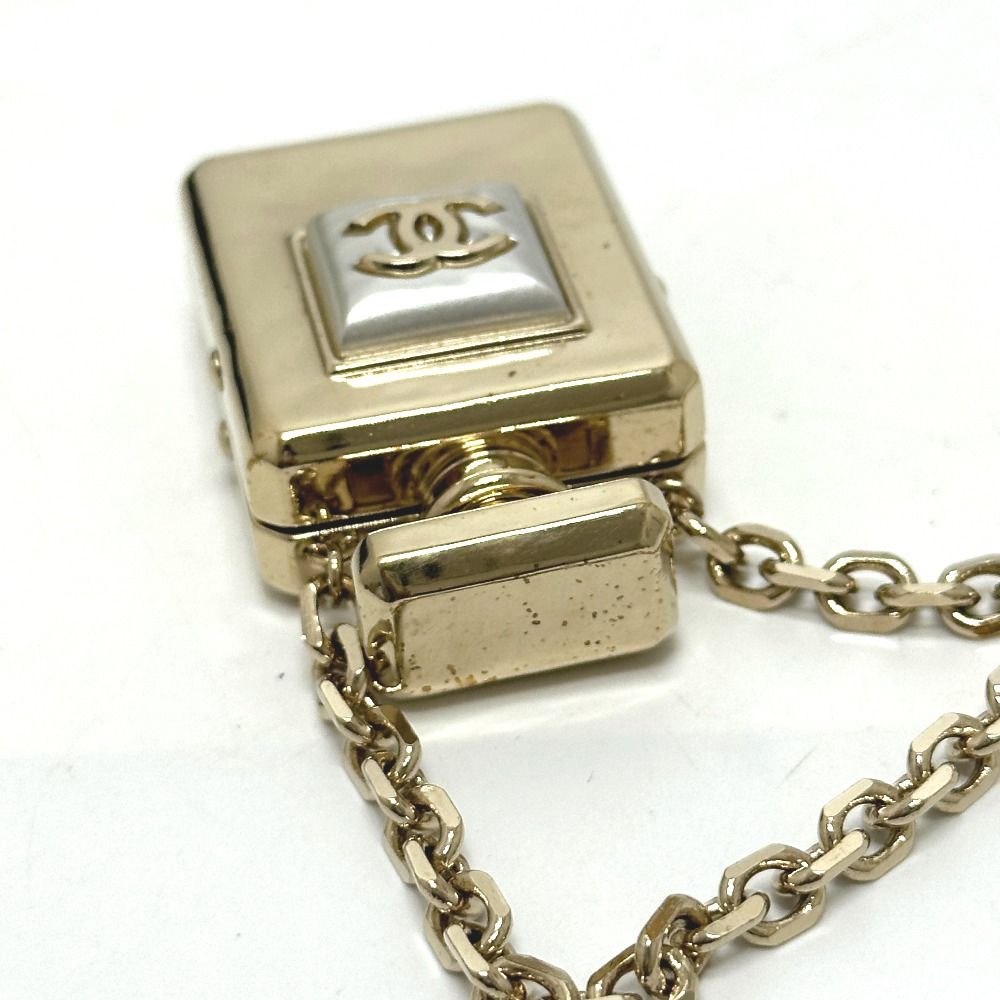 Chanel Necklace Perfume Bottle Metal Champagne Gold — view 7