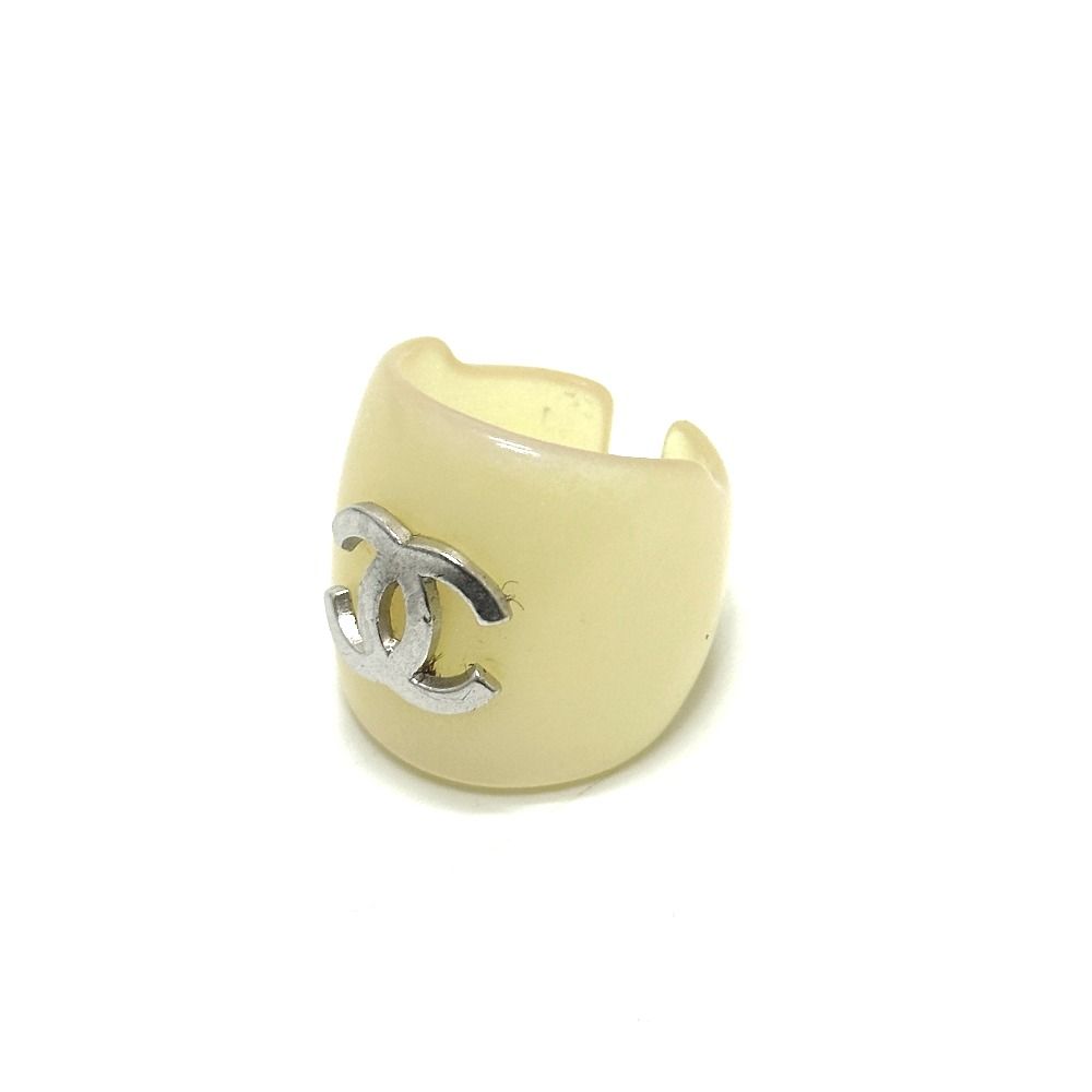 Chanel Ring CC Logo Plastic White