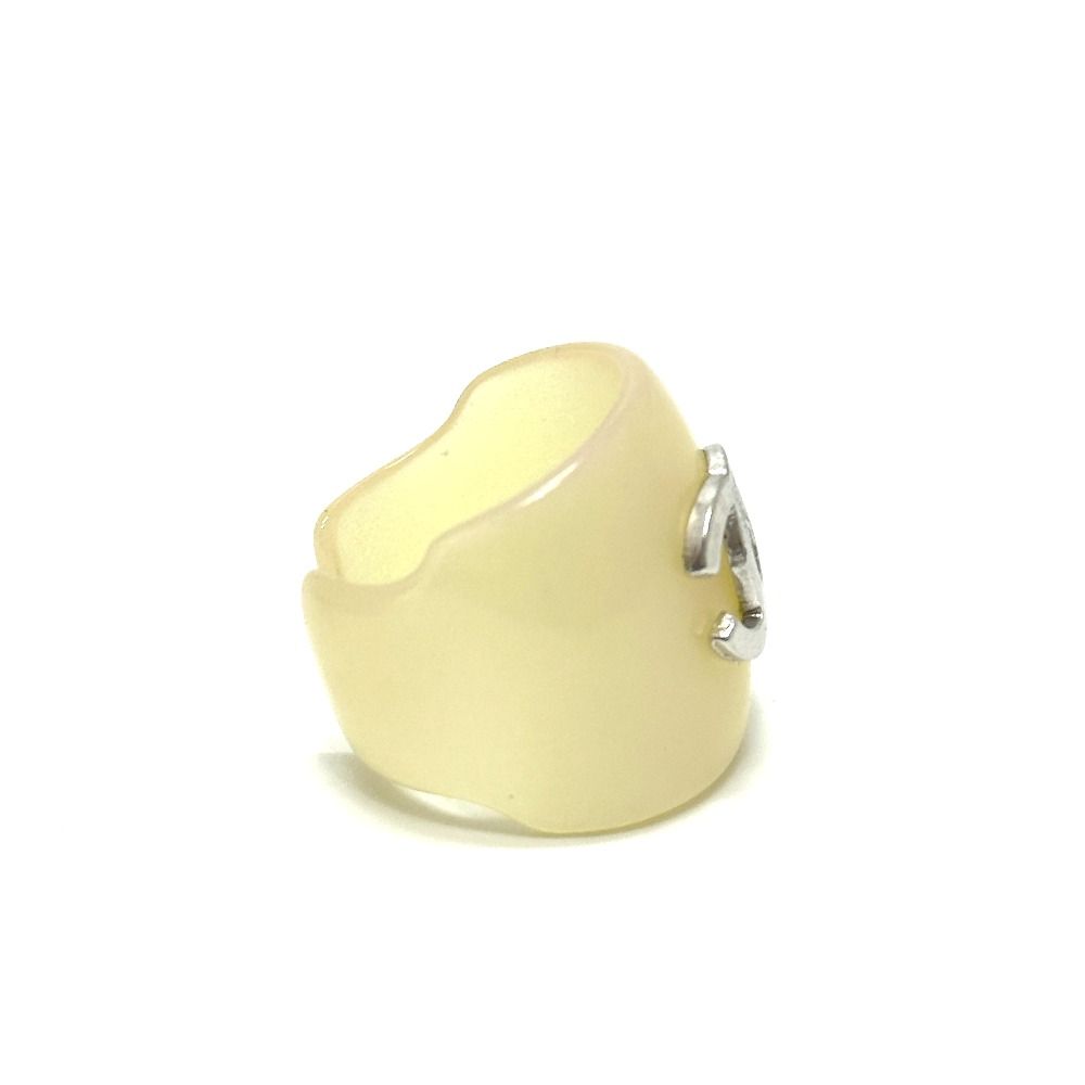 Chanel Ring CC Logo Plastic White — view 4