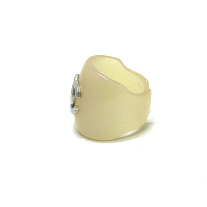 Chanel Ring CC Logo Plastic White — view 2