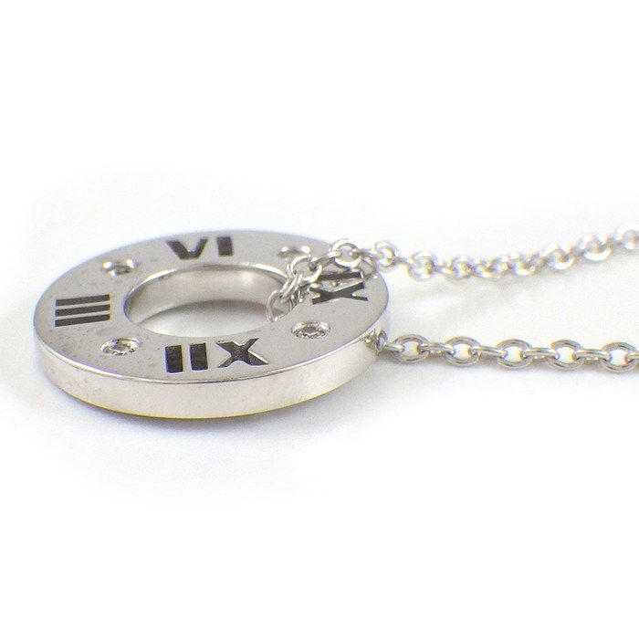 Tiffany & Co Necklace Atlas Earrings Round Circle Diamond 18K White Gold — view 3