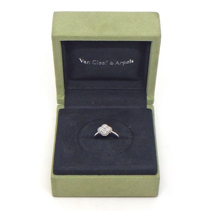 Van Cleef & Arpels Ring Sweet Alhambra Points Diamond Total 18K White Gold — view 7