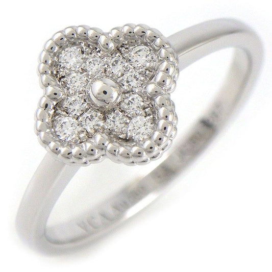 Van Cleef & Arpels Ring Sweet Alhambra Points Diamond Total 18K White Gold