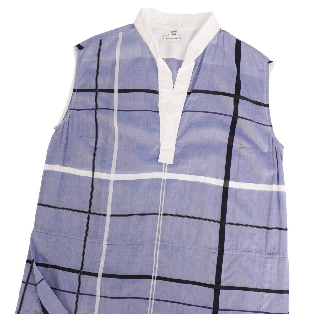 Hermes Dress Shirt Sleeveless Check — view 2