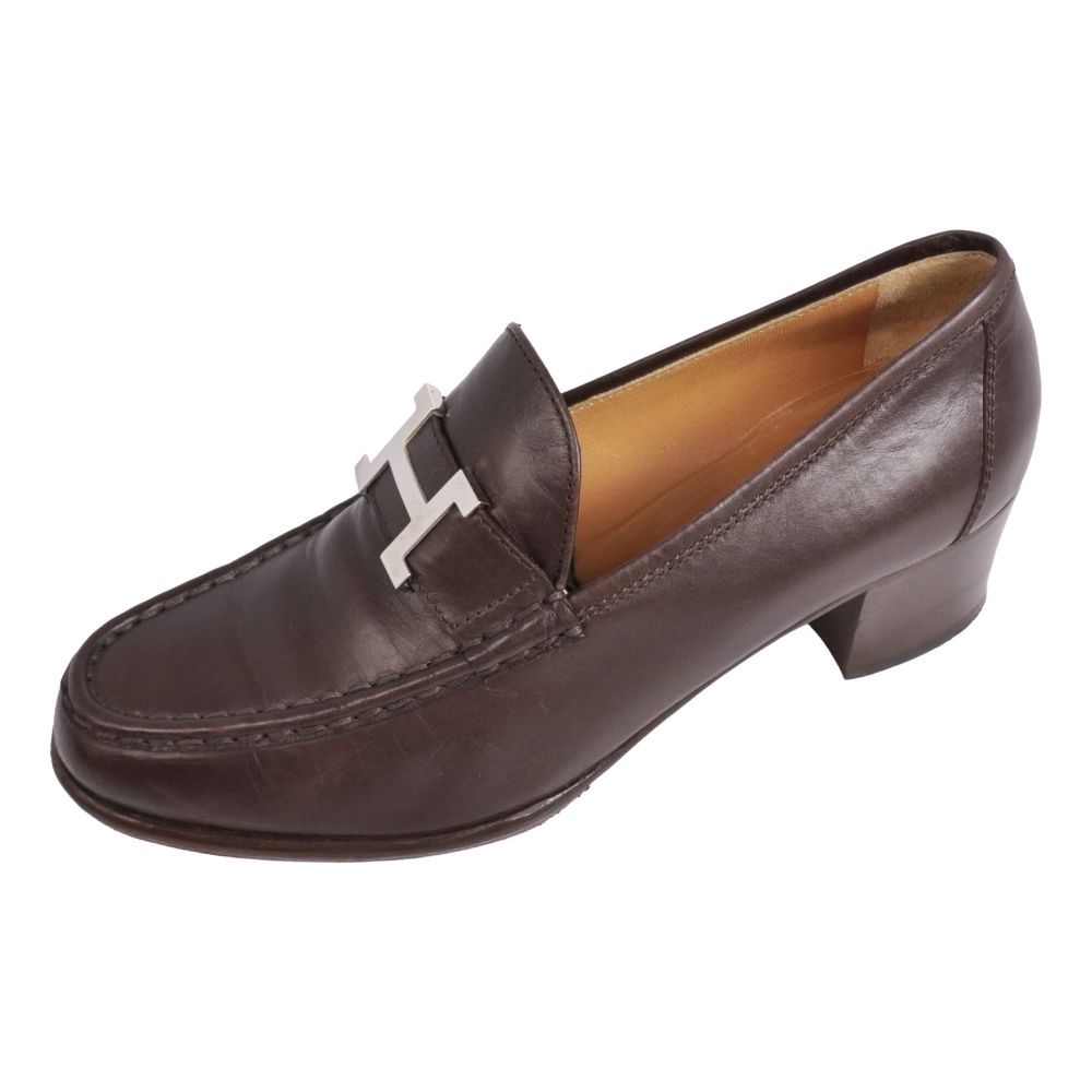 Hermes Loafers Moccasins Logo Constance Leather