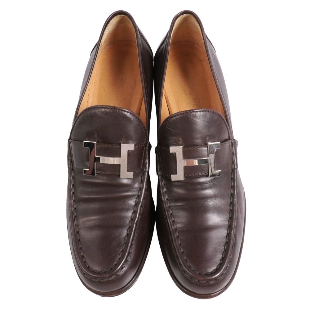 Hermes Loafers Moccasins Logo Constance Leather — view 4