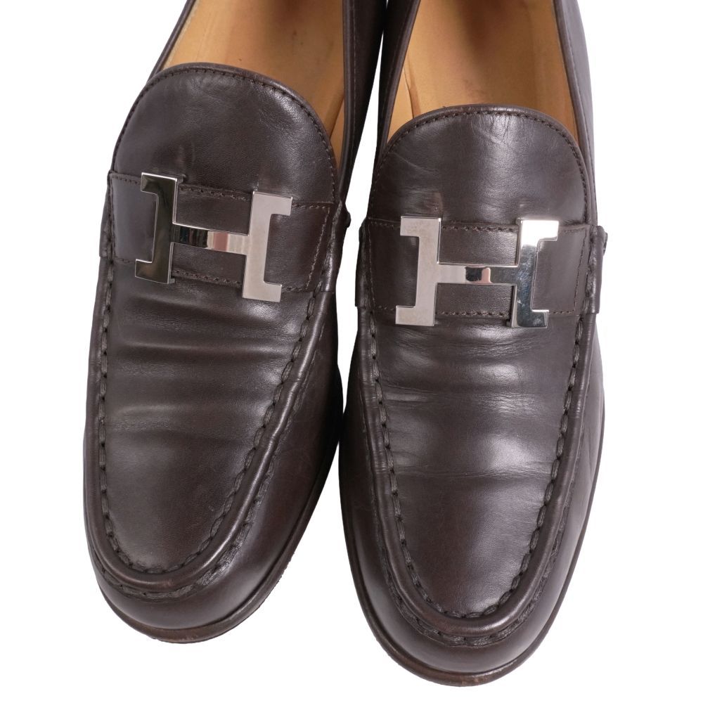 Hermes Loafers Moccasins Logo Constance Leather — view 3