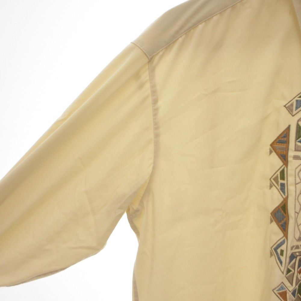 Balenciaga Sports Vintage Shirt L Long Sleeve Embroidery Button Yellow YF — view 3