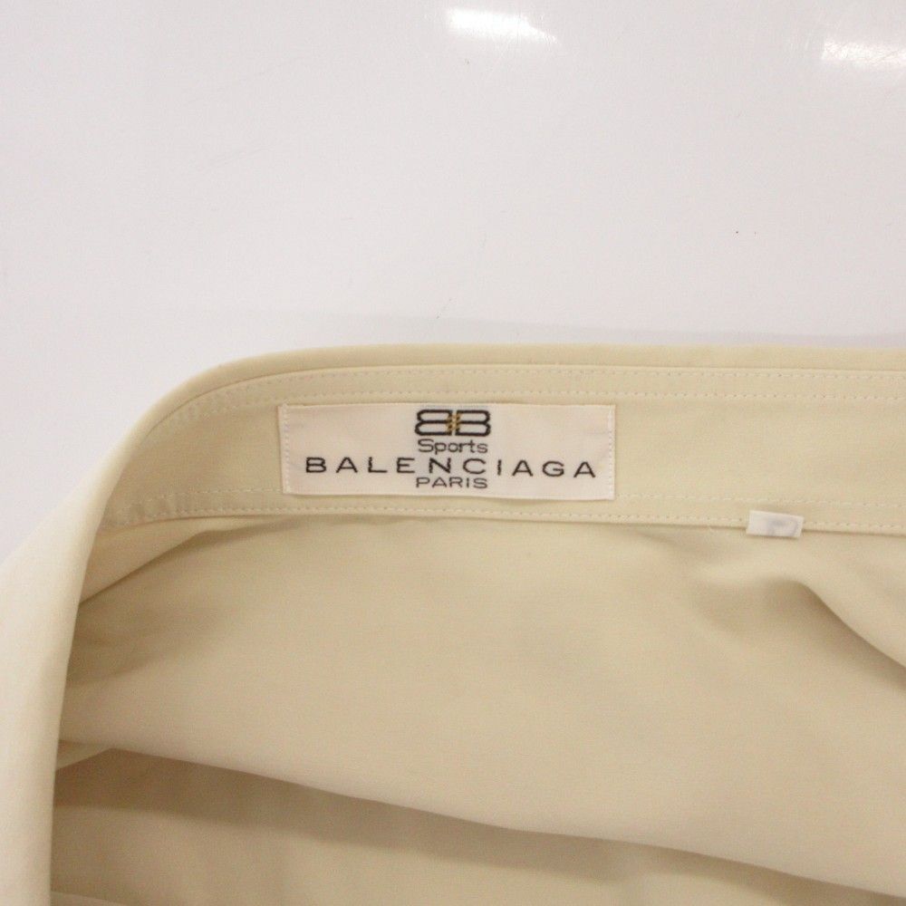 Balenciaga Sports Vintage Shirt L Long Sleeve Embroidery Button Yellow YF — view 5