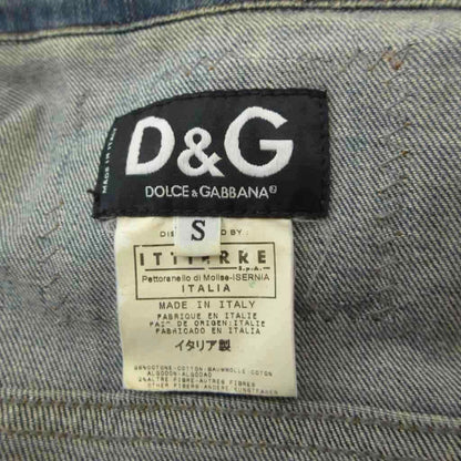 Dolce & Gabbana D&G Denim Jacket Top S Blue Logo Embroidery Zip Up Long Sleeve — view 8