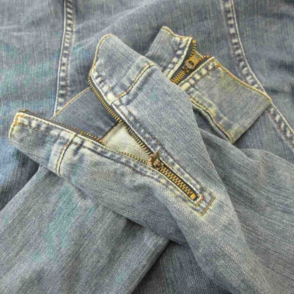 Dolce & Gabbana D&G Denim Jacket Top S Blue Logo Embroidery Zip Up Long Sleeve — view 4