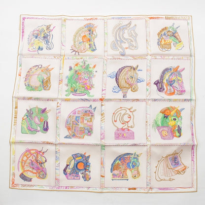 Hermes Carre 90 Chevaloscope Neon Silk Scarf Multicolor