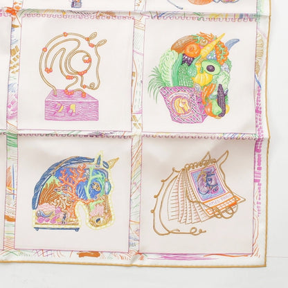Hermes Carre 90 Chevaloscope Neon Silk Scarf Multicolor — view 5