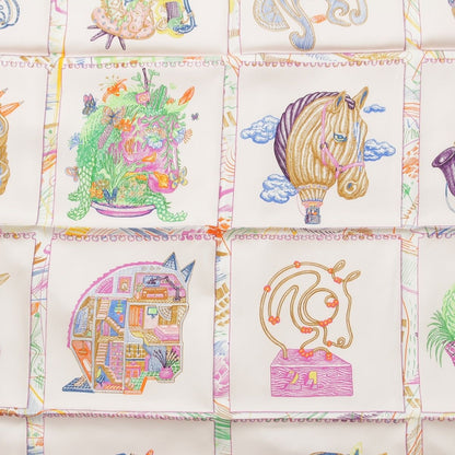 Hermes Carre 90 Chevaloscope Neon Silk Scarf Multicolor — view 6