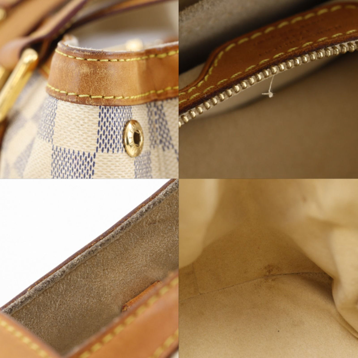 Louis Vuitton Hampstead PM Damier Azur Canvas White Tote Bag — view 8