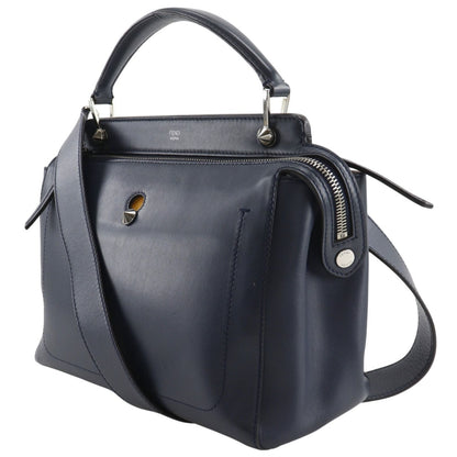 Fendi Com 2-Way Shoulder Calfskin Navy Blue Handbag — view 2