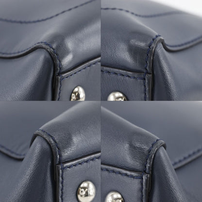 Fendi Com 2-Way Shoulder Calfskin Navy Blue Handbag — view 4
